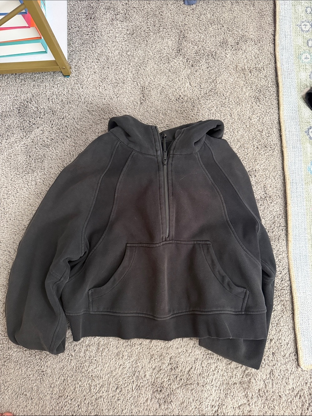 lululemon athletica Black Half-Zip Hooded Pullover